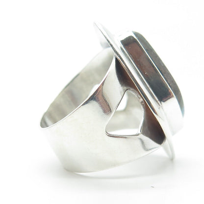 JAY KING DESERT ROSE 925 Sterling Silver Vintage Rainbow Calsilica Ring Size 8.5
