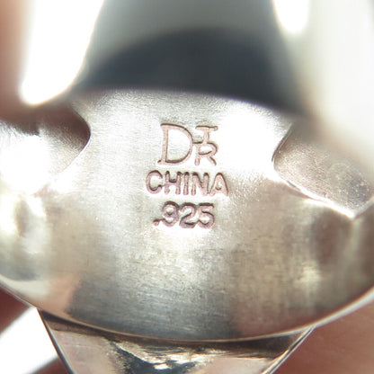 JAY KING DESERT ROSE 925 Sterling Silver Vintage Rainbow Calsilica Ring Size 8.5