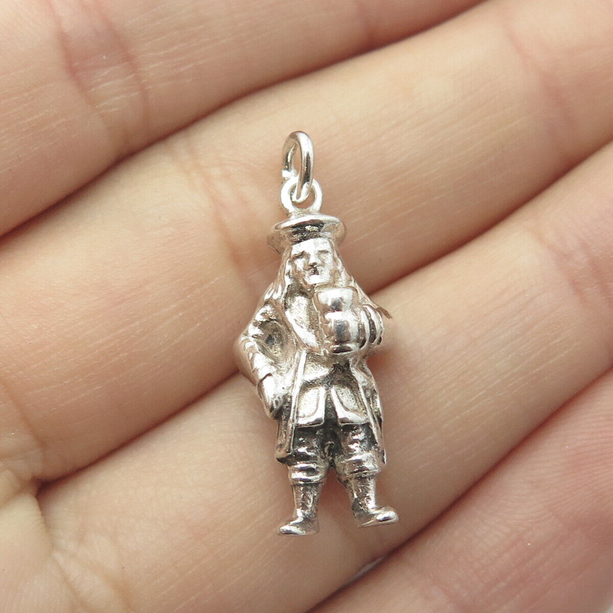 800 Silver Vintage KFK European King's Toast Charm Pendant