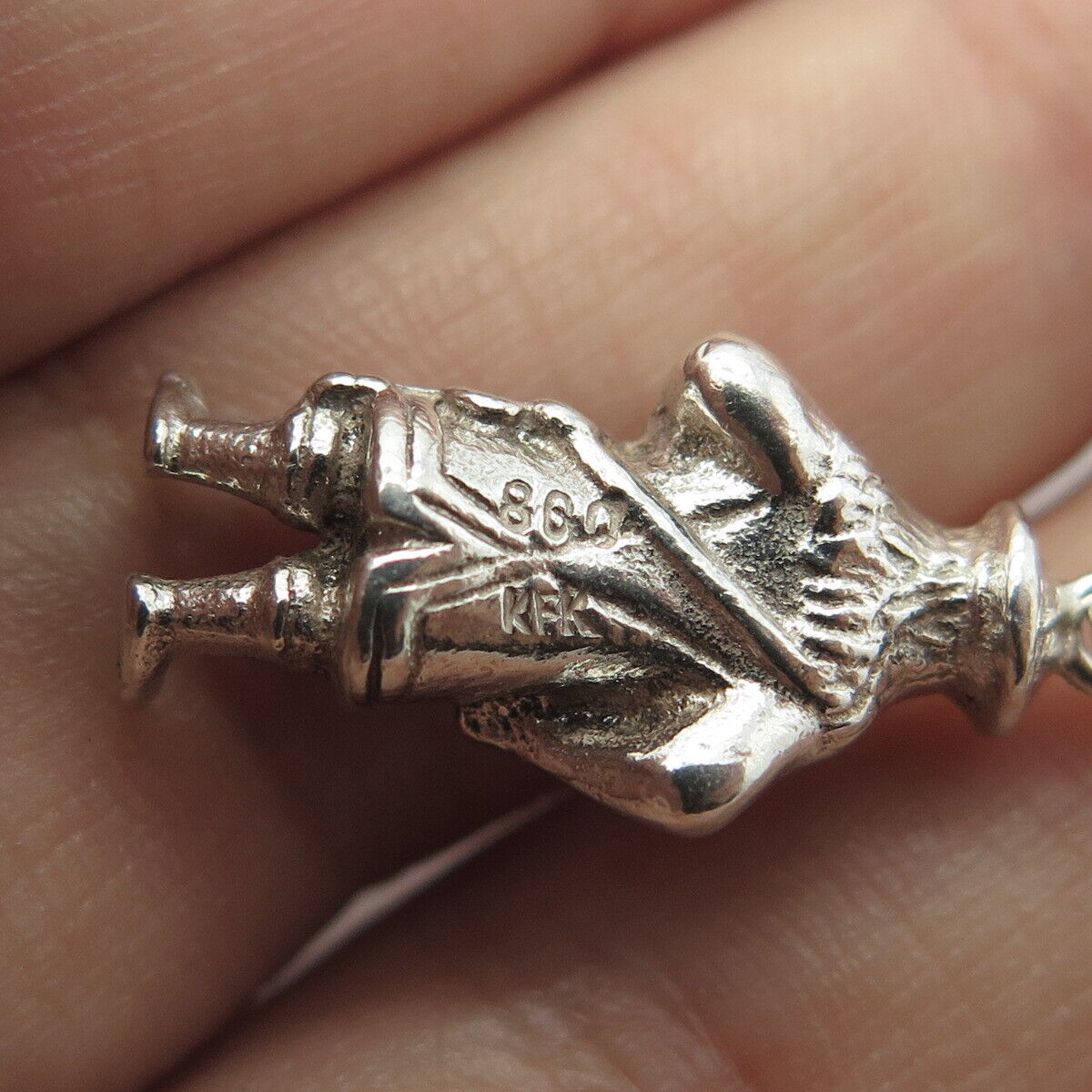 800 Silver Vintage KFK European King's Toast Charm Pendant