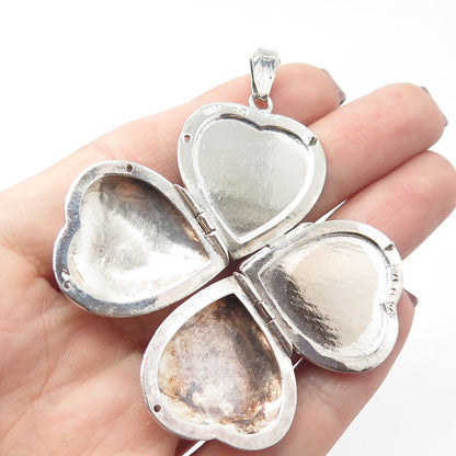 925 Sterling Silver Vintage Engraved Heart Locket Pendant