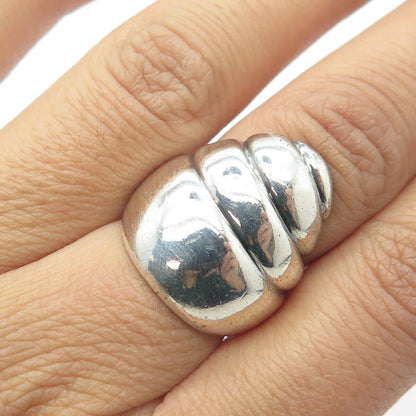 925 Sterling Silver Vintage Modernist Ring Size 5.75