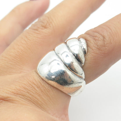 925 Sterling Silver Vintage Modernist Ring Size 5.75