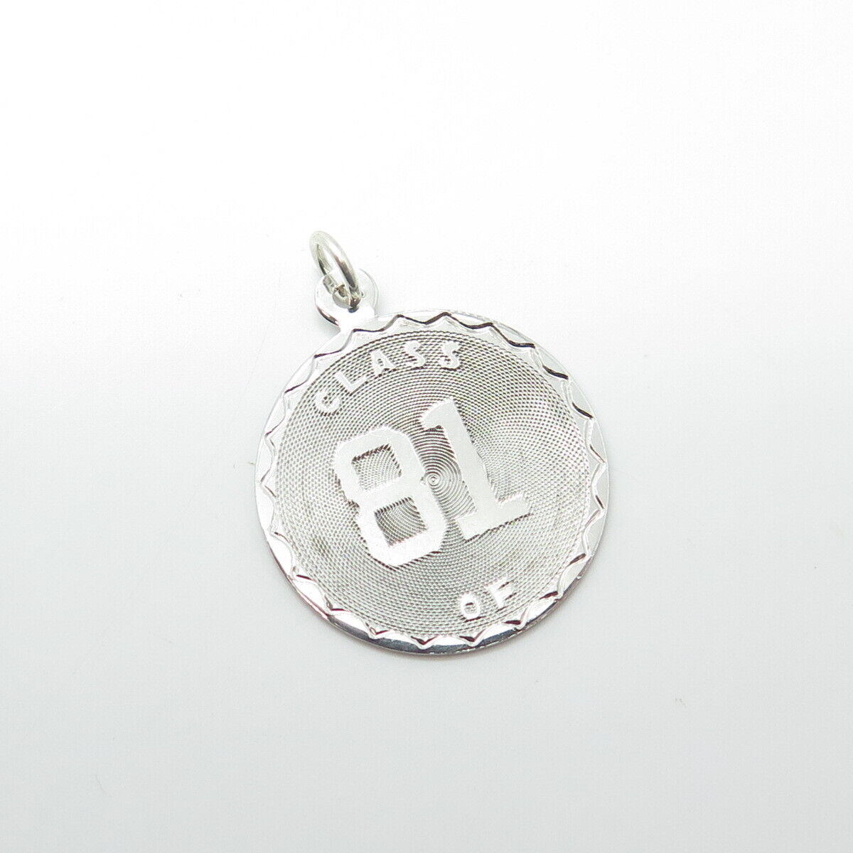 925 Sterling Silver Vintage "Class of 1981" Round Charm Pendant