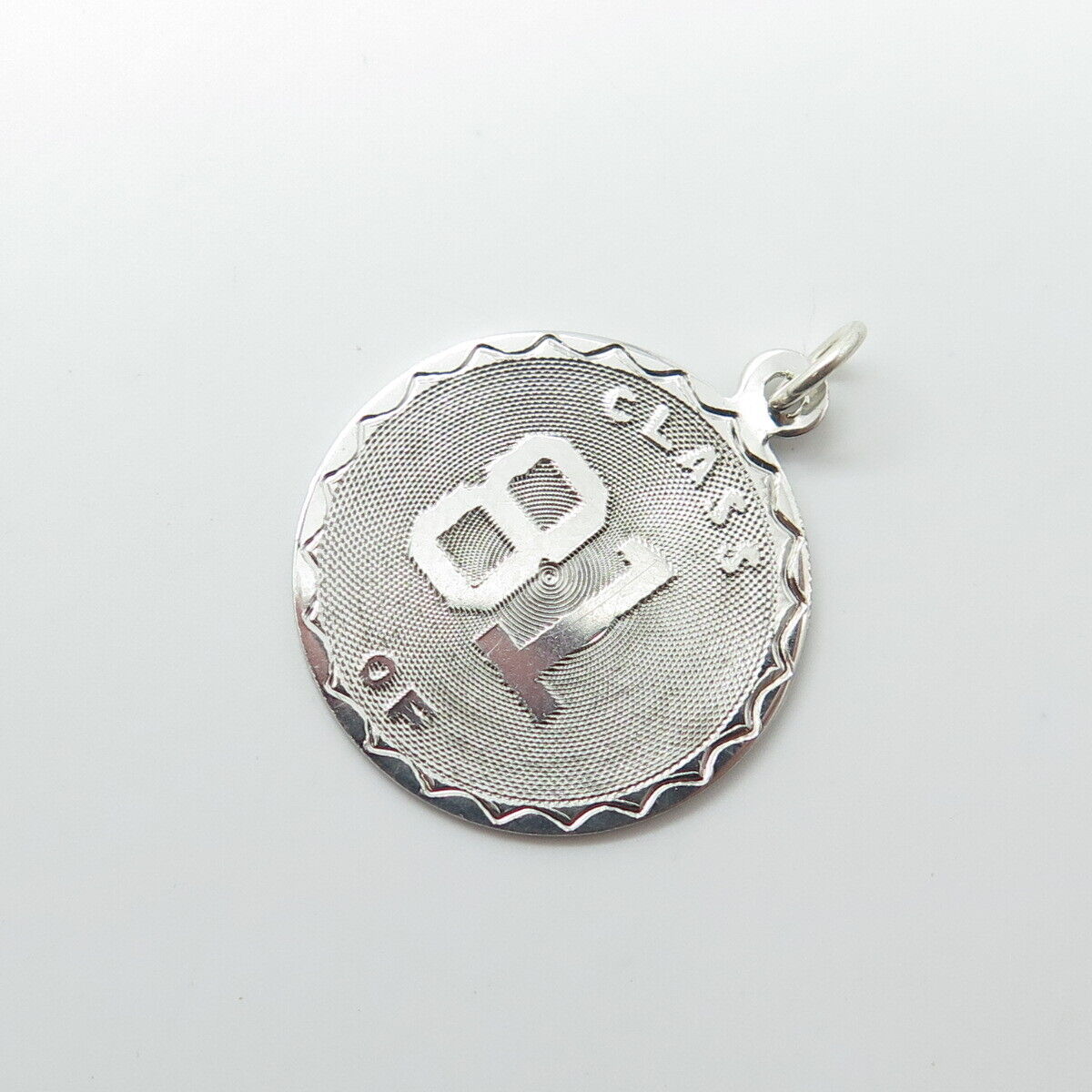 925 Sterling Silver Vintage "Class of 1981" Round Charm Pendant