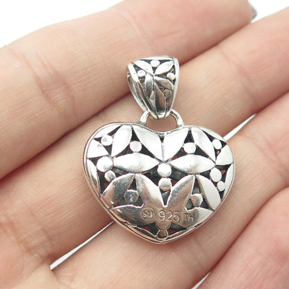 925 Sterling Silver Vintage Ornate Heart Pendant