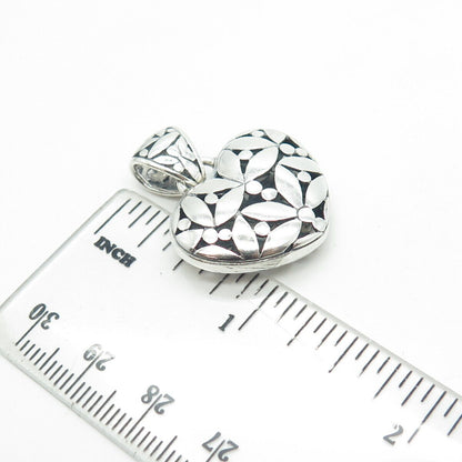 925 Sterling Silver Vintage Ornate Heart Pendant