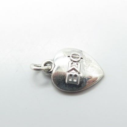 925 Sterling Silver Vintage 1961 "Beta Sigma Phi" Heart Charm Pendant