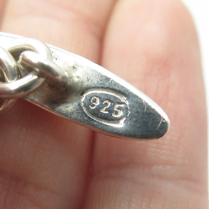 925 Sterling Silver Real Amethyst Multi-Link Bracelet 6.75"