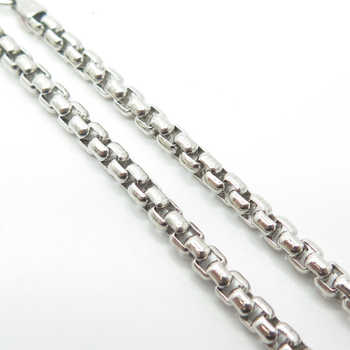 925 Sterling Silver Italy Box Chain Necklace 16"