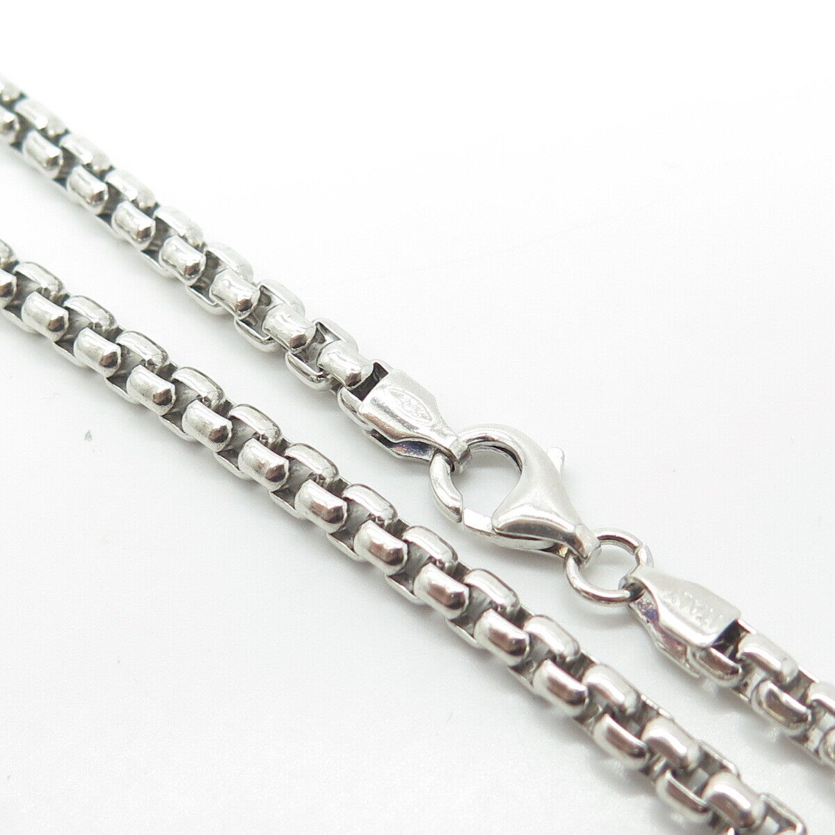 925 Sterling Silver Italy Box Chain Necklace 16"