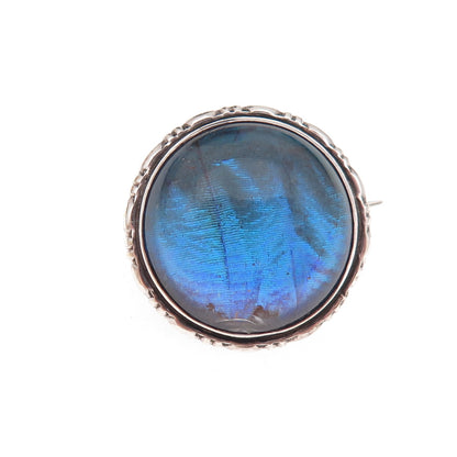 925 Sterling Silver Antique Art Deco Monarch Butterfly Wing Oxidized Pin Brooch