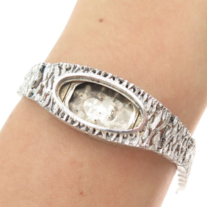 925 Sterling Silver Vintage Animal Pattern Ladies Watch Case Bracelet 6.25"