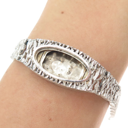 925 Sterling Silver Vintage Animal Pattern Ladies Watch Case Bracelet 6.25"