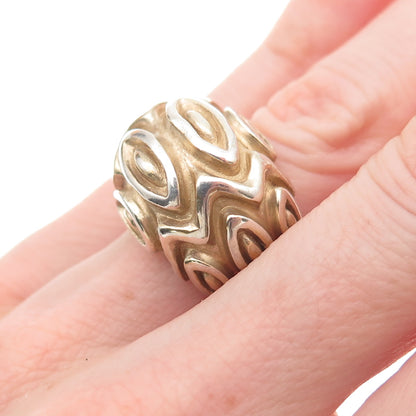 JCM Jacmel Mauritius 925 Sterling Silver 2-Tone Vintage Italy Hollow Ring Size 5