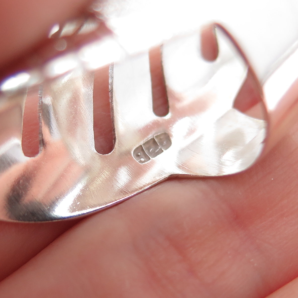 925 Sterling Silver Vintage Mexico Modernist Statement Ring Size 8.5