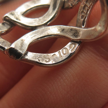 925 Sterling Silver Vintage Mexico Infinity Wide Ring Size 7.75