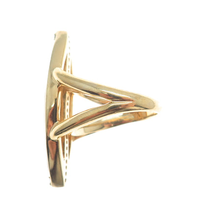 ARGENT BY PAIGE 925 Sterling Silver Gold Plated Real MOP & C Z Ring Size 7.25