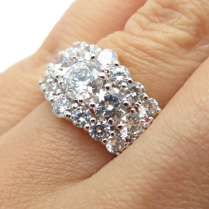 925 Sterling Silver Gold Plated Round-Cut C Z Promise Ring Size 6