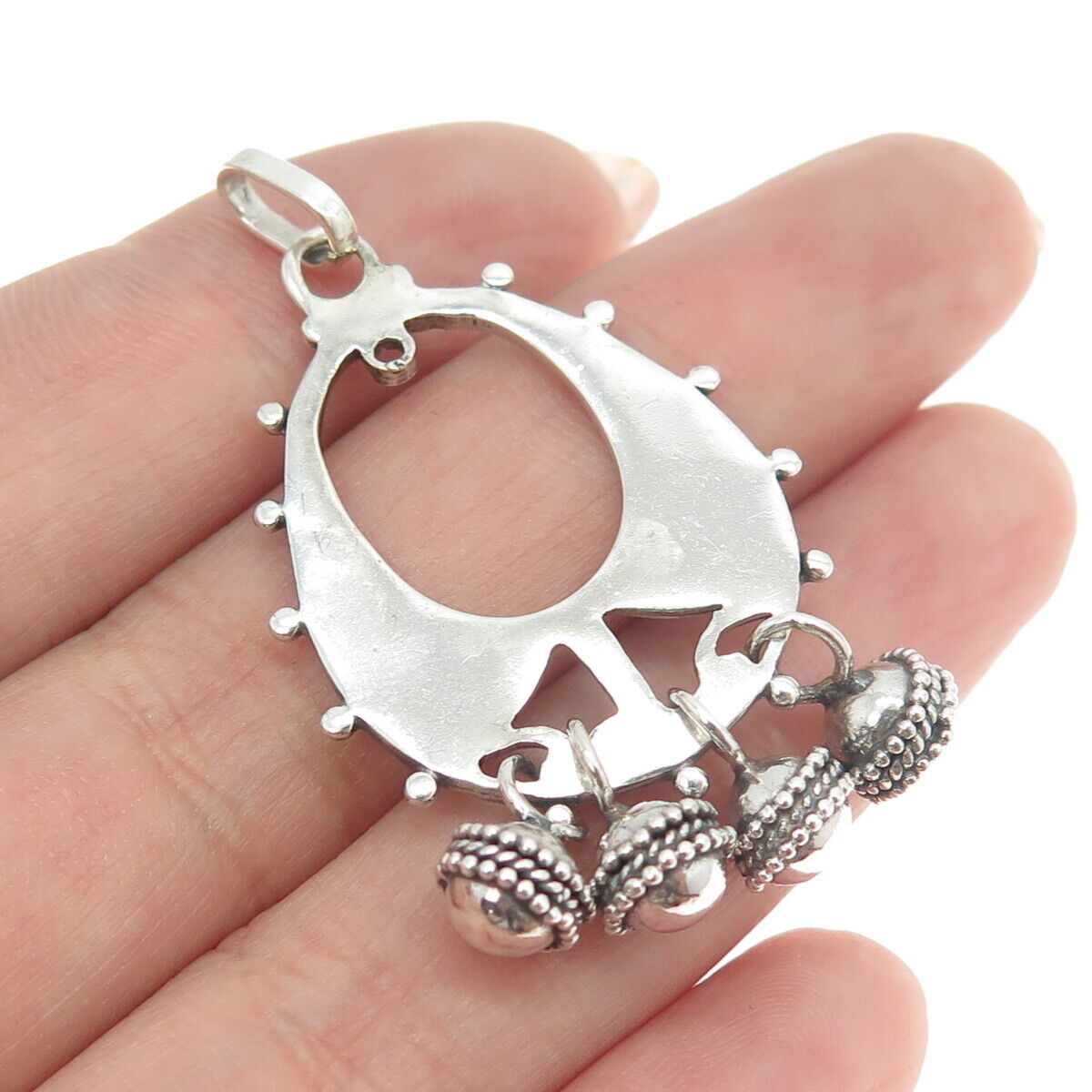 925 Sterling Silver Vintage Ethnic Pendant