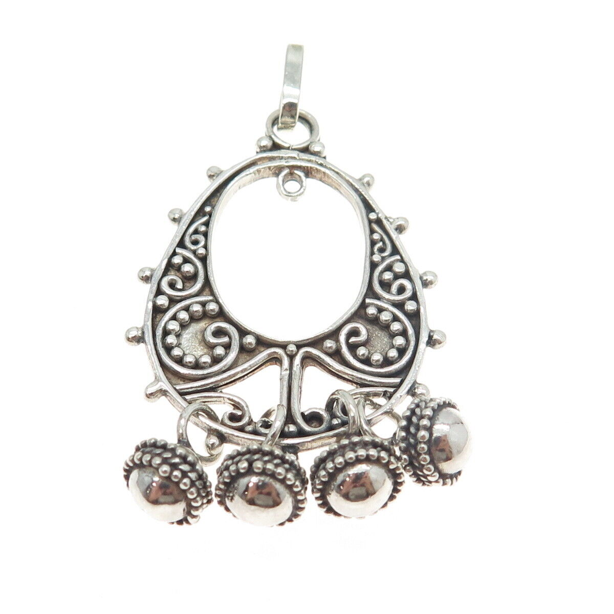 925 Sterling Silver Vintage Ethnic Pendant