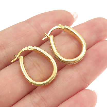 HAN 925 Sterling Silver Gold Plated Diamond-Illusion Hoop Earrings