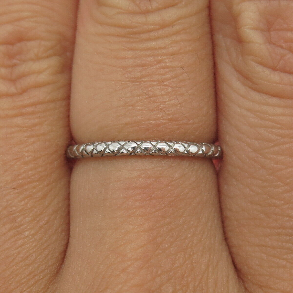 925 Sterling Silver Cage Band Ring Size 6.75