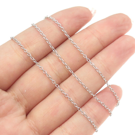 925 Sterling Silver Cable Chain Necklace 16-18"