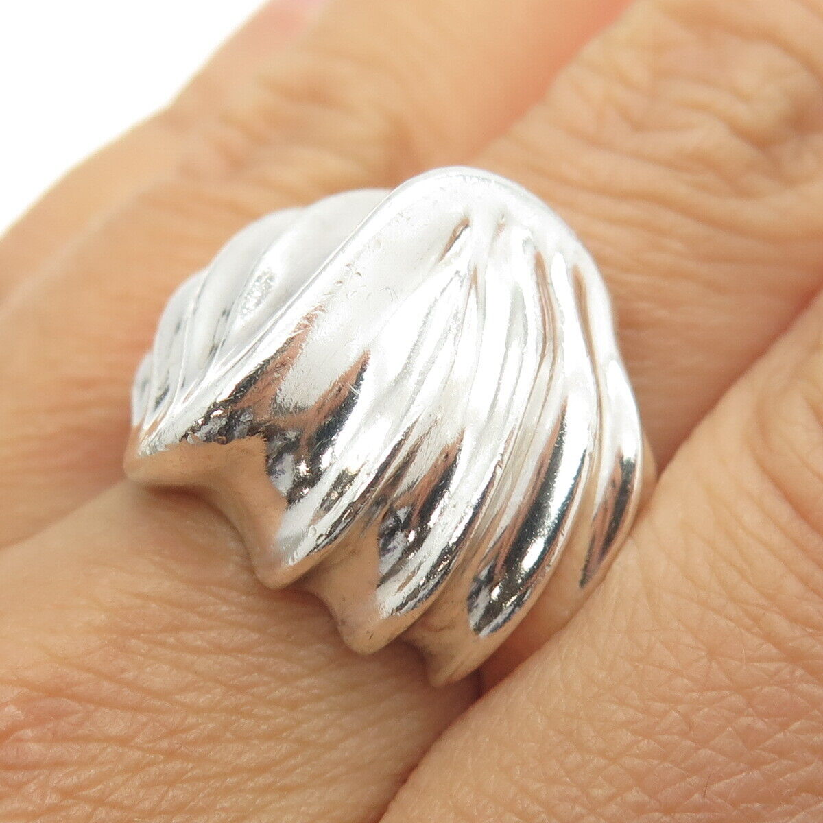 925 Sterling Silver Vintage Mexico Modernist Ring Size 9