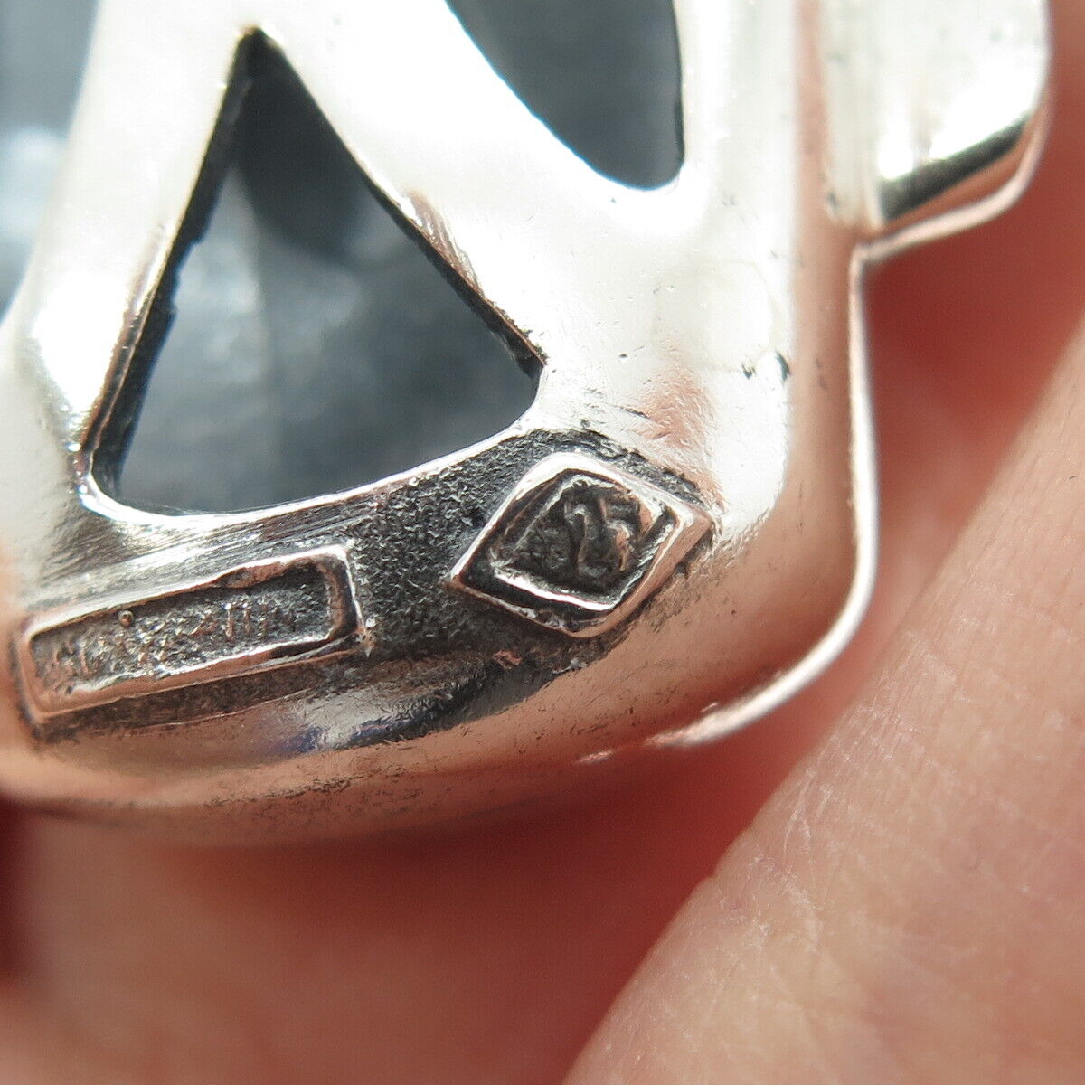 INDUSTRIA ARGENTINA 925 Sterling Silver Vintage Tribal Mask Pendant