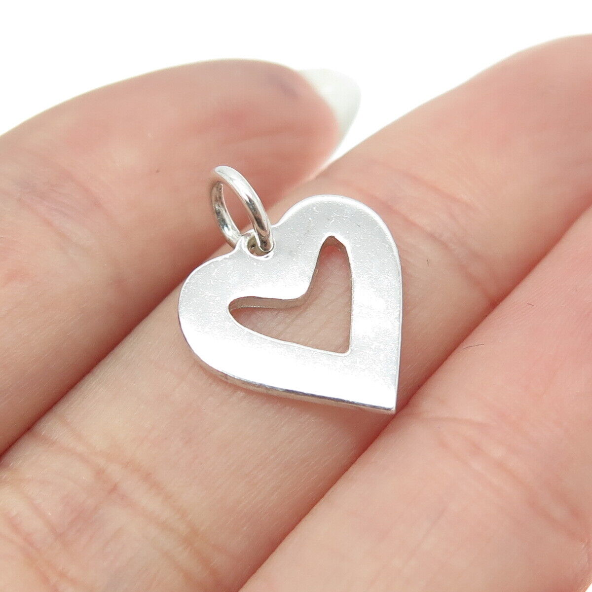 STULLER 925 Sterling Silver Vintage Open Heart Minimalist Charm Pendant