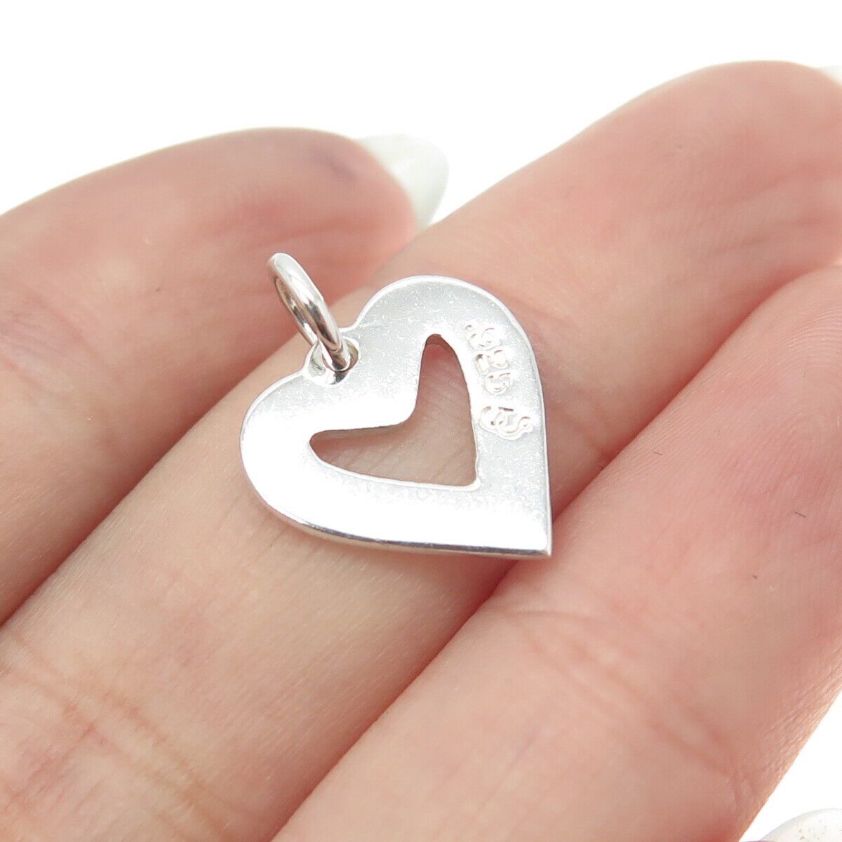 STULLER 925 Sterling Silver Vintage Open Heart Minimalist Charm Pendant