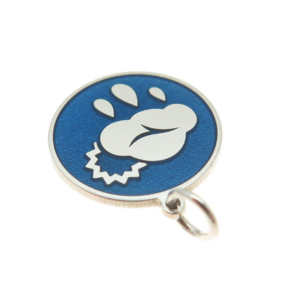 925 Sterling Silver Blue Enamel Rainy Cloud & Sun Round Minimalist Charm Pendant