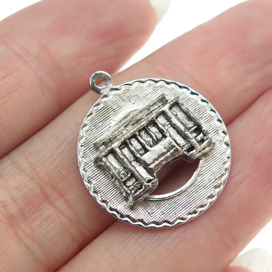 925 Sterling Silver Vintage Tram / Cable Car Pendant