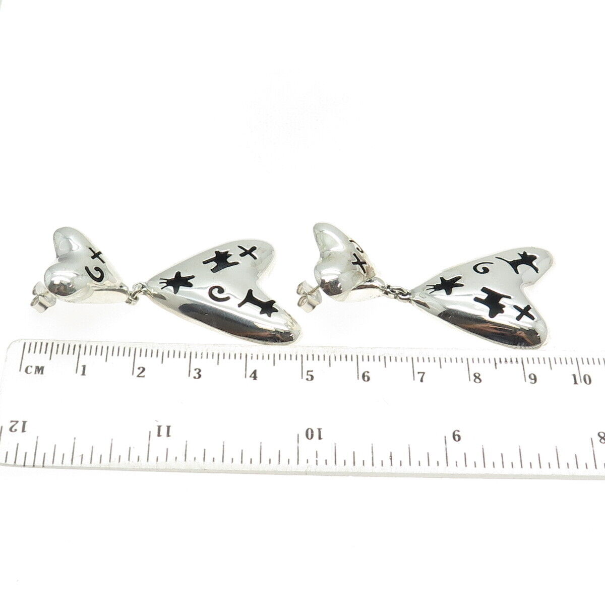 ANNI 925 Sterling Silver Vintage Mexico Taxco Modernist Earrings