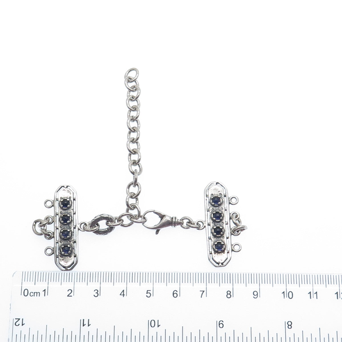 LOVE LEIGH DESIGNS 925 Sterling Vintage Iolite Bracelet Adjustable Lobster Clasp