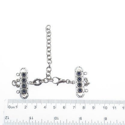LOVE LEIGH DESIGNS 925 Sterling Vintage Iolite Bracelet Adjustable Lobster Clasp
