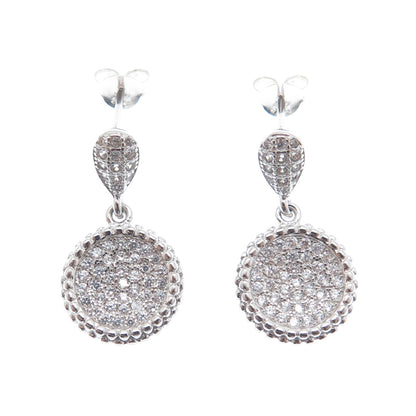 PRIZM 925 Sterling Silver Round-Cut C Z Dangle Earrings