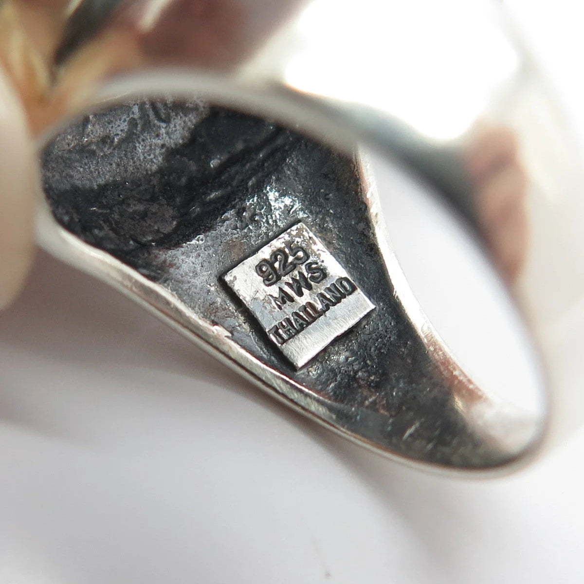 925 Sterling Silver Vintage Beaded Ring Size 8.5