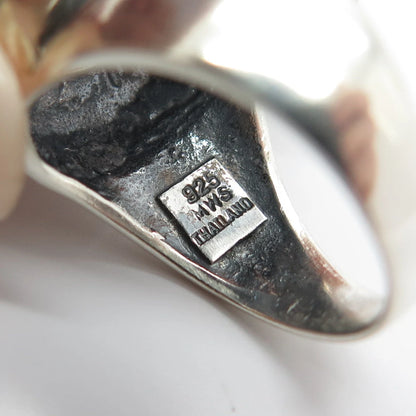 925 Sterling Silver Vintage Beaded Ring Size 8.5