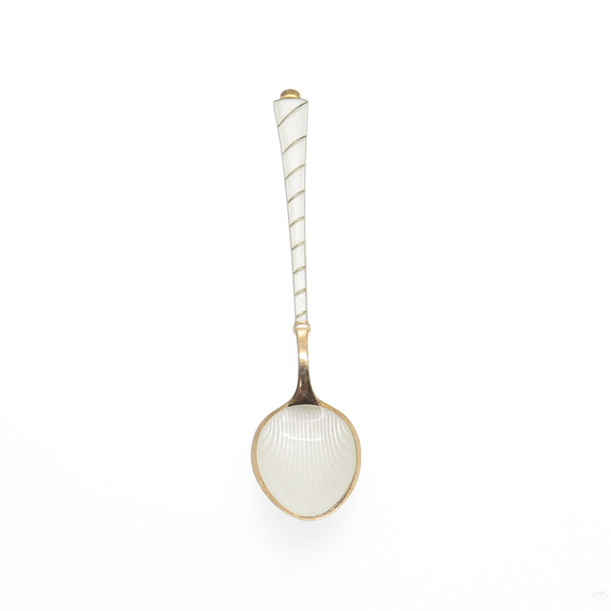 EGON LAURIDSEN 925S Sterling Gold Plated Vintage Denmark Enamel Coffee Spoon