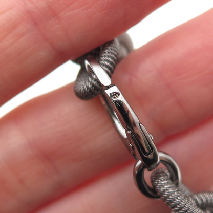 925 Sterling Silver Black Rhodium C Z Cable Link Bracelet 6.75"