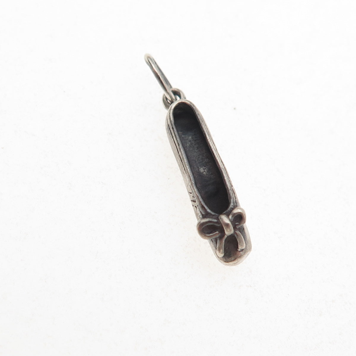 Sunwest Sterling Silver Vintage Ballerina Shoe Oxidized 3D Mini Charm Pendant