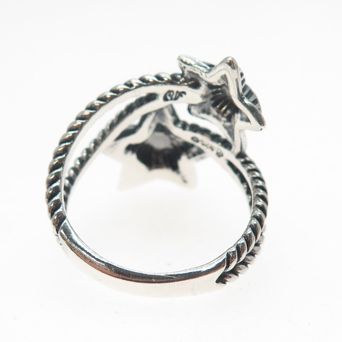 CAROLYN POLLACK AMERICAN WEST Sterling Silver Vintage Star Oxidized Ring Size 10