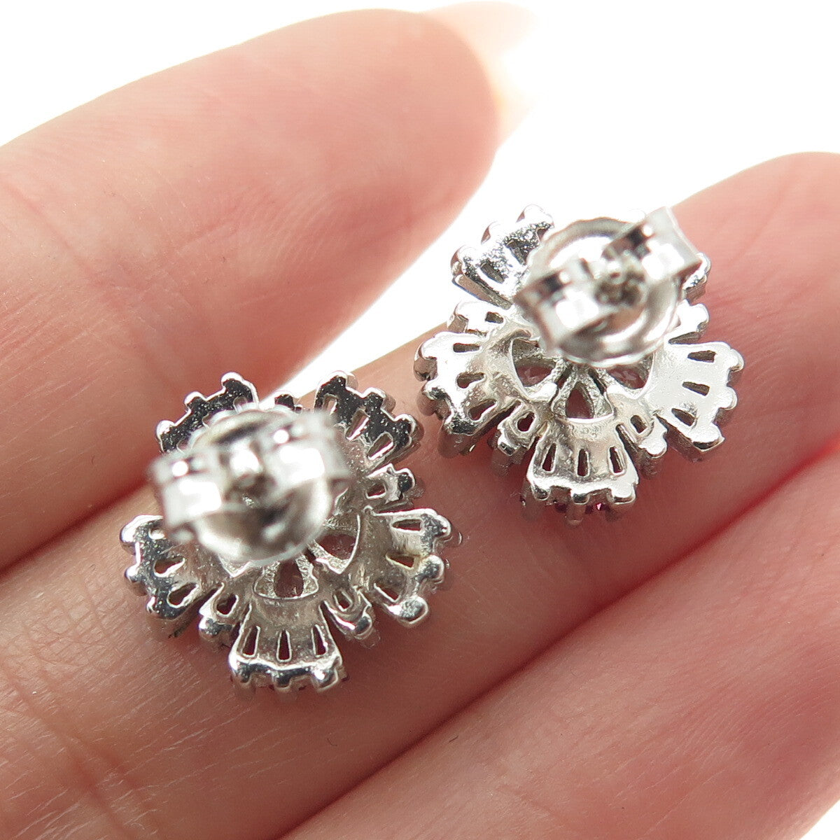 925 Sterling Silver Tapered Baguette Round & Pear-Cut Multi-Color C Z Earrings