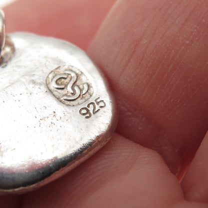 925 Sterling Silver Vintage Letter X Wax Seal Oxidized Charm Pendant