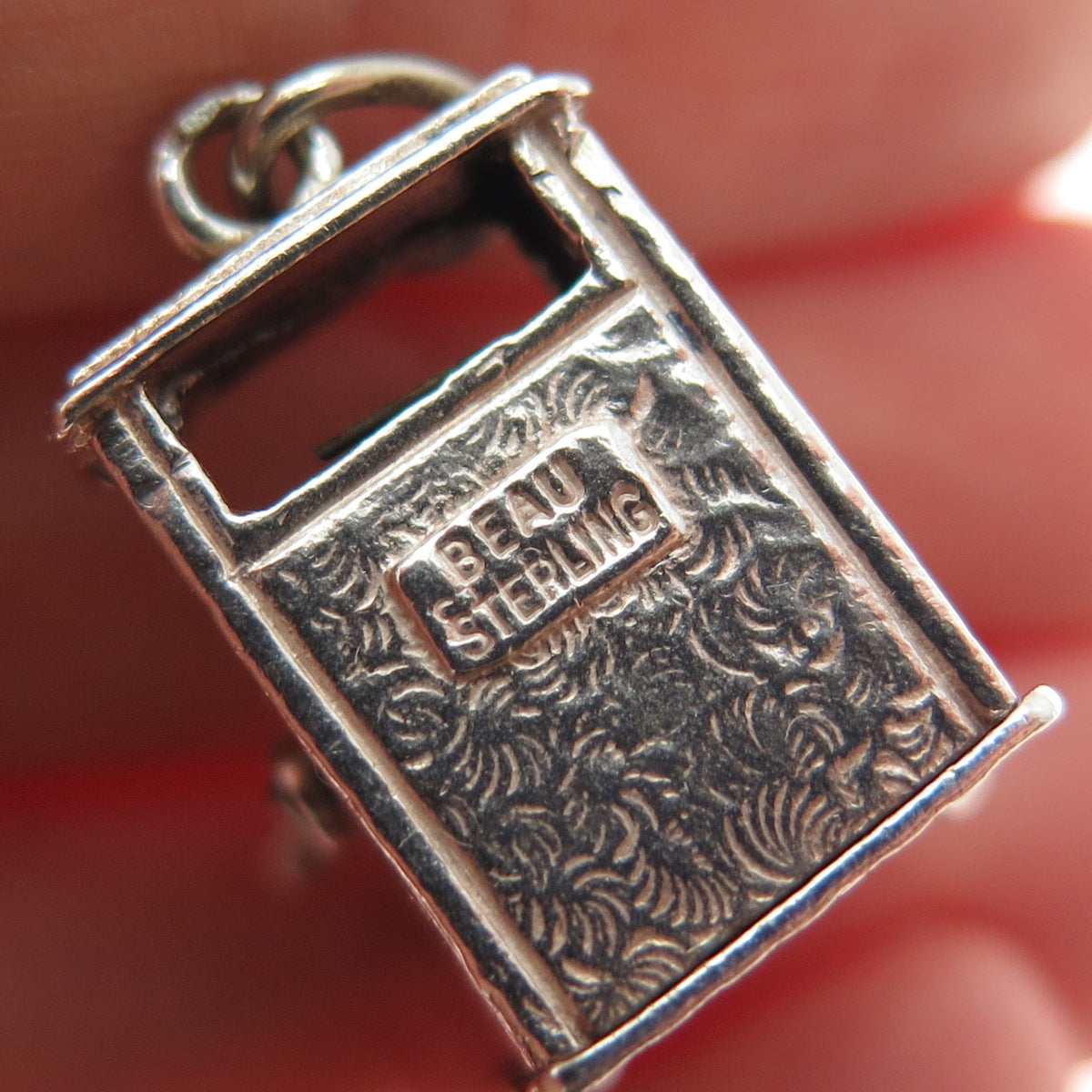 BEAU 925 Sterling Silver Vintage Cash Register Mini Movable 3D Charm Pendant