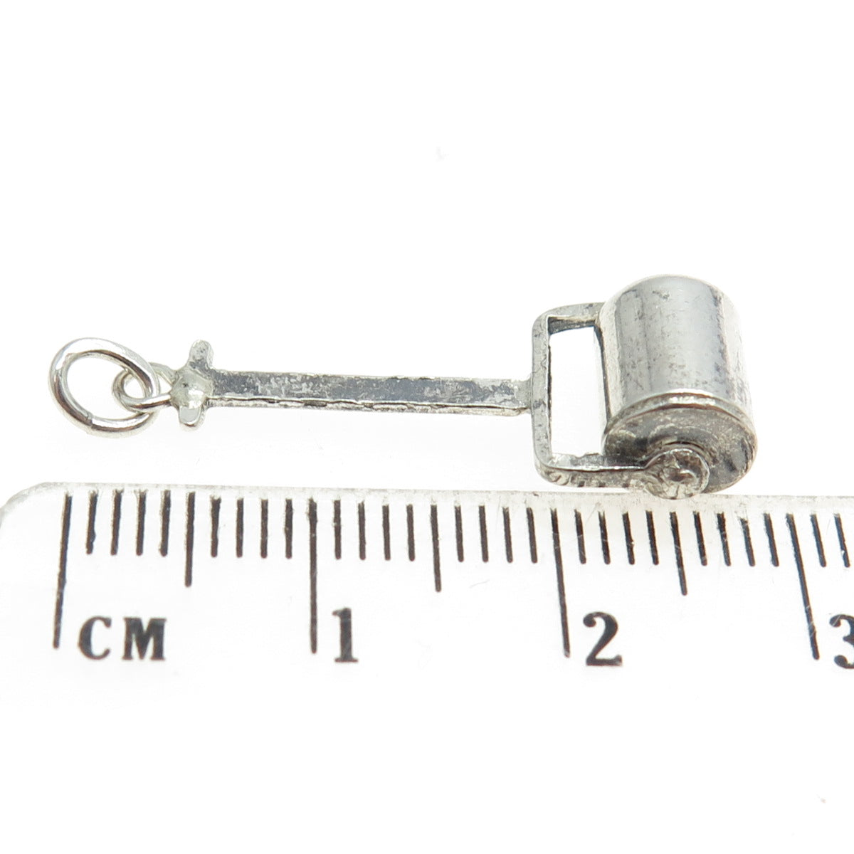 925 Sterling Silver Antique Art Deco Push Roller 3D Pendant