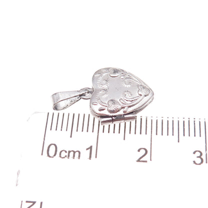 RJ Graziano 925 Sterling Silver Vintage Floral Heart Locket Charm Pendant