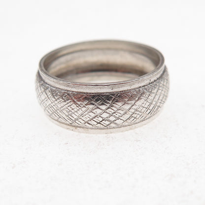J.D. Schlang Co. 925 Sterling Silver Antique Art Deco Oxidized Band Ring Size 6